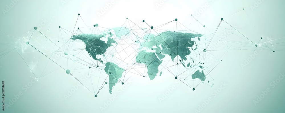 Poster minimalist flat vector background banner with interconnected dots and lines