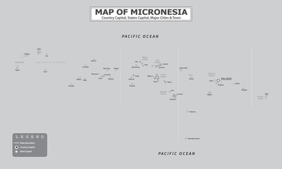 Australian Countries Geography Political map. Political map of country with capital, province or state capital, major cities and town.