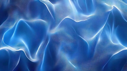 Obraz premium Abstract Blue Wave Digital Art: Serene Digital Landscape