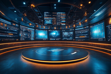Virtual Sports Analysis Studio with Circular Platform for Professional Setup