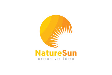 Obraz premium Creative Sun Concept Logo Design Template