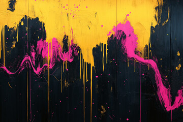 Fototapeta premium Intense Black and Golden Yellow Backdrop with Bursts of Radiant Color