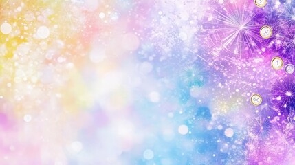 Sparkling Fireworks Celebration Pastel Background Design