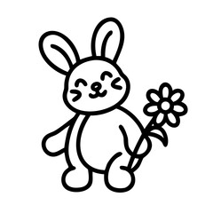 Fototapeta premium bunny-holding-a-flower-