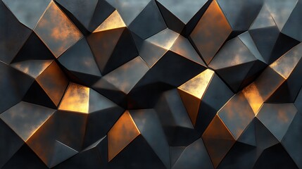 Abstract Dark Gray and Gold Geometric Pattern