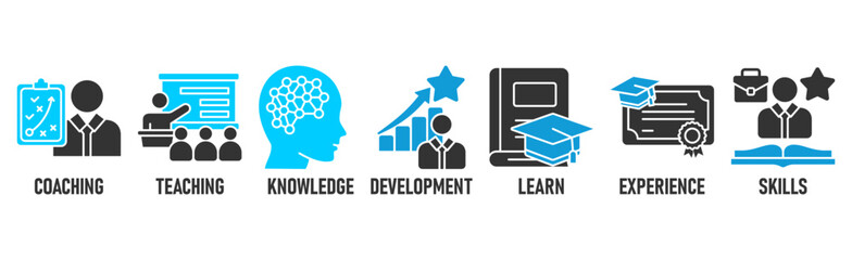 Training banner web icon vector illustration concept for internship training and learning program apprenticeshi
