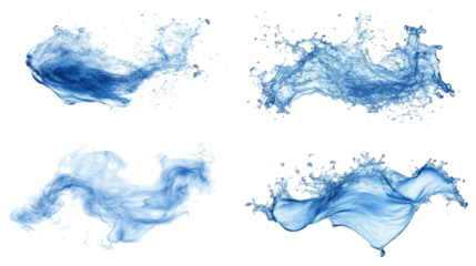 Liquid Wave Collection on Clear Background Generative AI