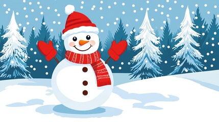 Snowy Winter Snowman