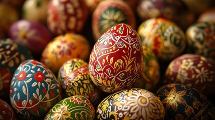 Easter Eggs concept with copyspace