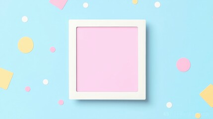 Empty Instagram profile photo frame with a white border on a pastel blue background