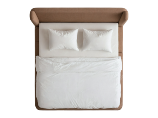 bed top view cut out transparent isolated on white background PNG file artwork graphic design.

