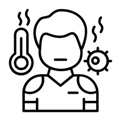 Sick boy Outline Style Icon