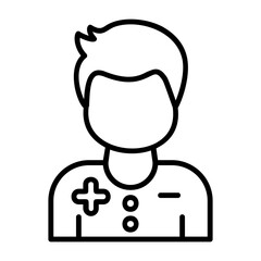 Male Patient Outline Style Icon