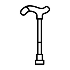 Walking stick Outline Style Icon