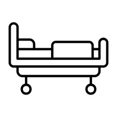 Hospital bed Outline Style Icon