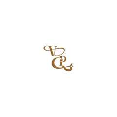 initial leaf line VP monogram wedding concept letter modern organic logo