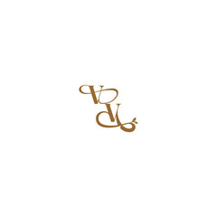 initial leaf line VV monogram wedding concept letter modern organic logo