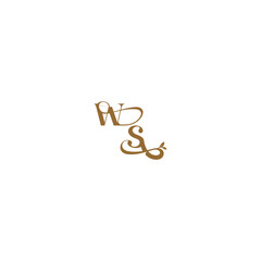 initial leaf line WS monogram wedding concept letter modern organic logo