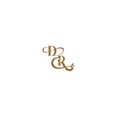 modern organic logo DR initial leaf line monogram wedding concept letter