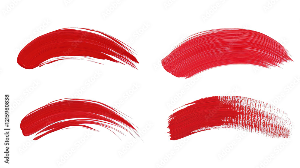 Poster colorful red paint strokes arranged in various styles generative ai