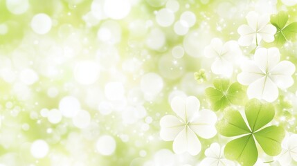 Fototapeta premium Springtime Clover Meadow Bokeh Background Design
