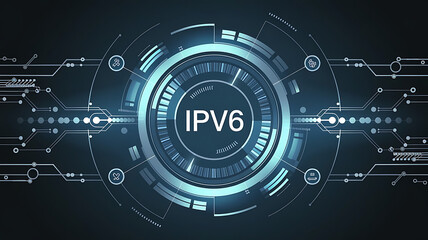 Obraz premium Business, Technology, Internet and network concept. IPV6 abbreviation. Modern technology concept.