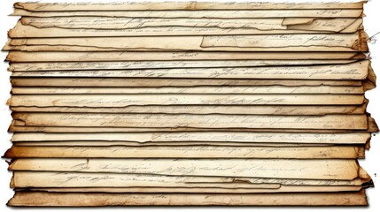 Stacked Antique Papers with Aged Handwritten Text