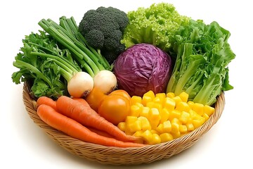 Vibrant Harvest: Colorful Vegetables in Rustic Basket
