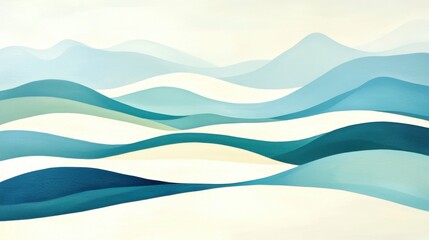 Fototapeta premium Serene waves of colorful landscapes tranquil nature scene abstract art calming environment aerial view visual harmony