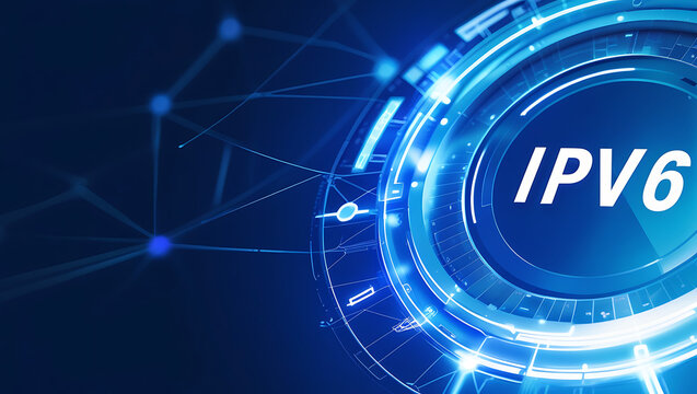 IPv6 address support local network internet technology concept.