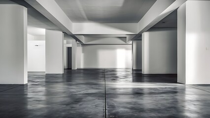 Obraz premium empty room interior with concrete floor