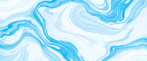 Vector abstract blue marble acrylic liquid surfaces texture design.