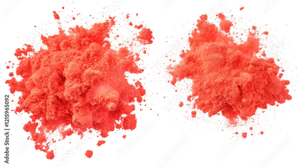 Poster scarlet ruby powder burst on clear background generative ai