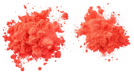 Scarlet Ruby Powder Burst on Clear Background Generative AI