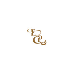 modern organic logo EP initial leaf line monogram wedding concept letter