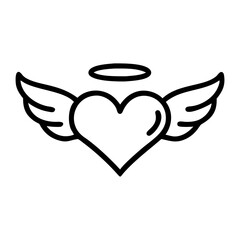 heart with wings icon design
