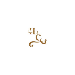 modern organic logo monogram wedding concept letter initial leaf line HC