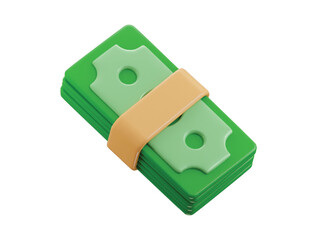 money bundle icon 3d render concept of Deposit, wealth, accumulation and inheritance. Business and finance cash bundle icon vector illustration