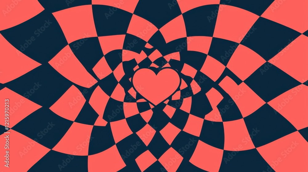 Poster vibrant heart pattern art abstract digital design visual art colorful environment symmetrical viewpo
