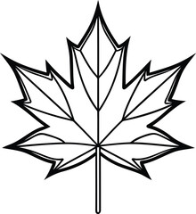 Beautiful Leaf silhouette vector illustration, Leaf line art, Leaf isolated vector icon