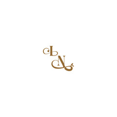 modern organic logo monogram wedding concept letter initial leaf line IN