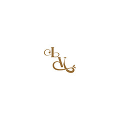 modern organic logo monogram wedding concept letter initial leaf line IV