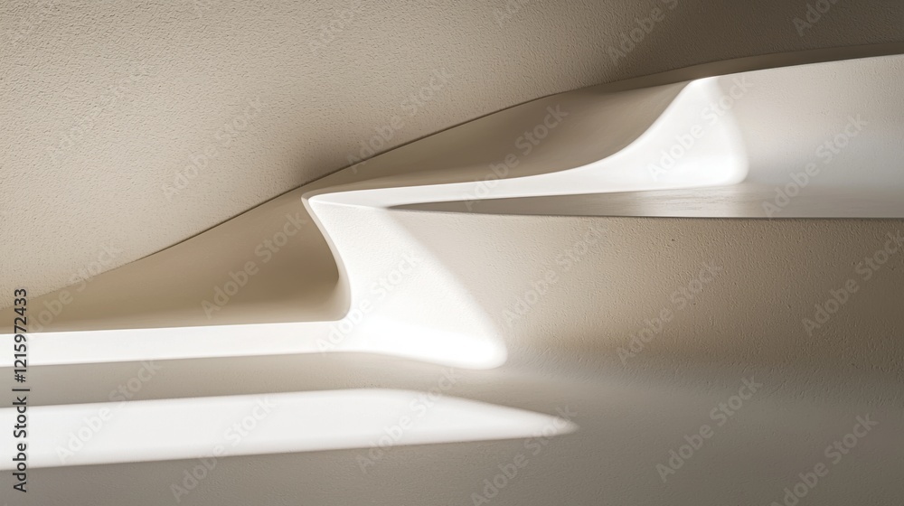 Poster dynamic light patterns on architectural surfaces indoor space photography minimalism close-up abstra