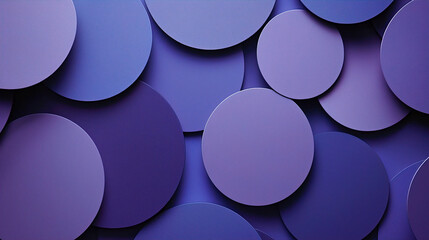 Minimalist abstract circles in various shades of purple and blue colors. (Generative AI)