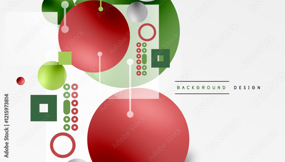 Poster Minimalistic abstract vector design, layered geometric shapes circles, squares, and triangles with soft pastel gradients and semi-transparent effects. Perfect for contemporary use