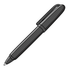 Pen Black Vector Silhouette isolated on a transparent background