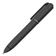 Pen Black Vector Silhouette isolated on a transparent background