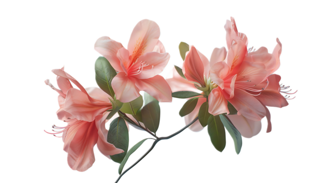 A soft pink azalea flower against a transparent background.