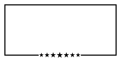 rectangular line frame with stars