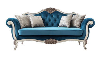 Modern sofa set with transparent PNG background